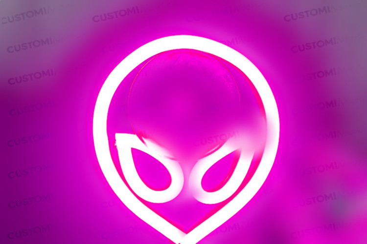 نئون آدم فضایی - نصب روی شیشه